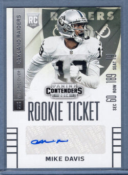 2014 Panini Contenders Rookie Ticket Mike Davis Auto