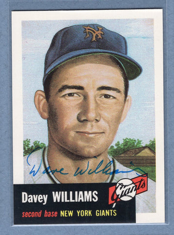 1991 Topps Archives #120 Davey Williams Autograph Auto signed