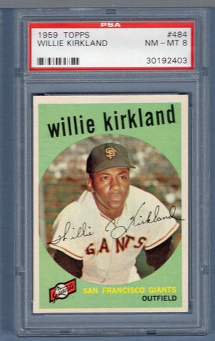 1959 Topps #484 Willie Kirkland PSA 8