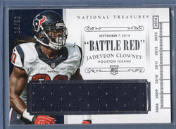 2014 Panini National Treasures Jadeveon Clowney Battle Red 10/50