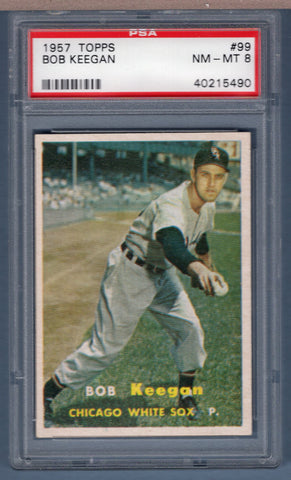 1957 Topps #99 Bob Keegan (40215490) PSA 8