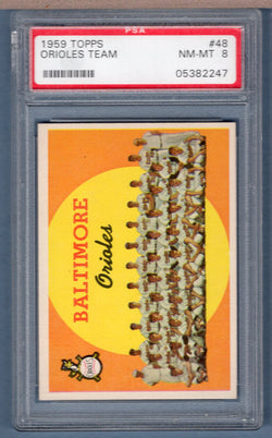 1959 Topps #48 Baltimore Orioles (05382247) PSA 8