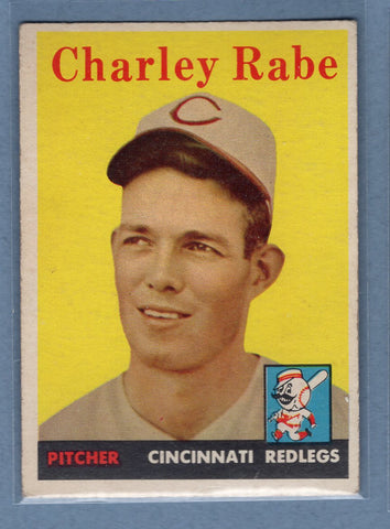 1958 Topps #376 Charley Rabe (a) VG-EX  GO501