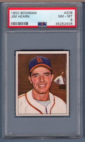 1950 Bowman #208 Jim Hearn (45252406) PSA 8