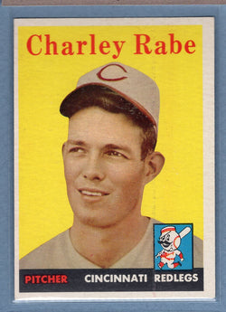 1958 Topps #376 Charley Rabe (mk) (c) VG  GO501