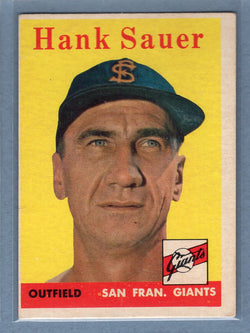 1958 Topps #378 Hank Sauer (a) VG-EX  GO501