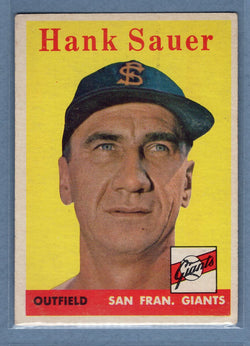1958 Topps #378 Hank Sauer (b) VG-EX  GO501