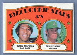 1972 Topps #268 A's Rookies (Dwain Anderson, Chris Floethe) Ex-Nm
