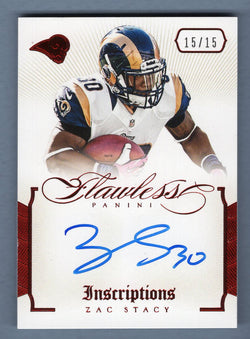 2014 Panini Flawless Inscriptions Red Zac Stacy 15/15