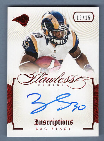 2014 Panini Flawless Inscriptions Red Zac Stacy 15/15