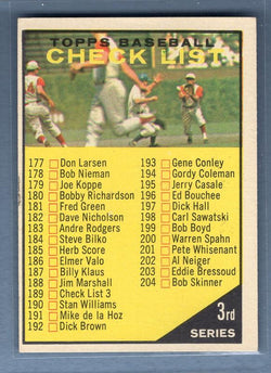 1961 Topps #189 Checklist 177-264 EX   GO269