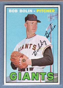 1967 Topps #252 Bob Bolin (No White Streak Between Bob and Bolin) EX  GO225