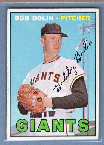 1967 Topps #252 Bob Bolin (No White Streak Between Bob and Bolin) EX  GO225
