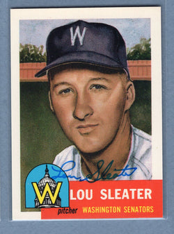 1991 Topps Archives #224 Lou Sleater Autograph Auto signed