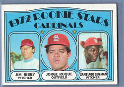 1972 Topps #316 Cardinals Rookies (Jim Bibby, Santiago Guzman, Jorge Roque) Ex-Nm