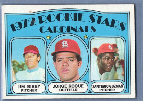 1972 Topps #316 Cardinals Rookies (Jim Bibby, Santiago Guzman, Jorge Roque) Ex-Nm