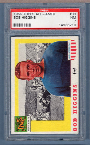 1955 Topps All American  #33 BOB HIGGINS (14936210) PSA 7