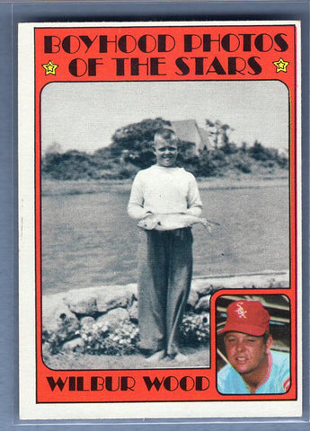 1972 Topps #342 Wilbur Wood (Boyhood Photo) Ex-Nm