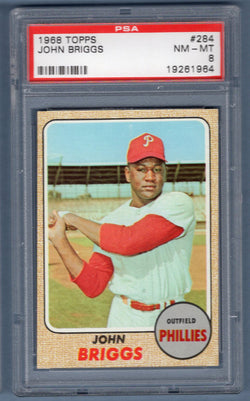 1968 Topps #284 John Briggs (16261964) PSA 8