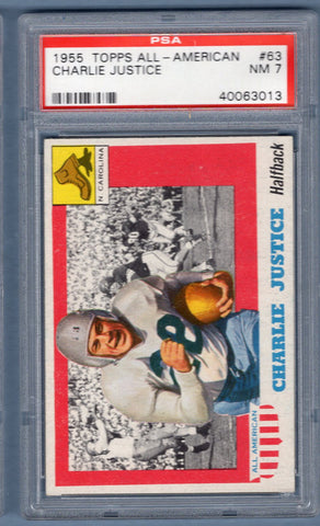 1955 Topps All American  #63 CHARLIE JUSTICE (40063013) PSA 7