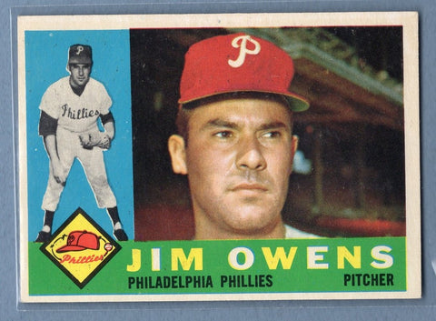 1960 Topps # 185 Jim Owens EX-MT High Grade Set Break