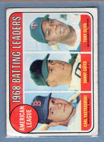 1969 Topps #1 AL Batting Leaders (Yaz) (mk)  VG  GO501
