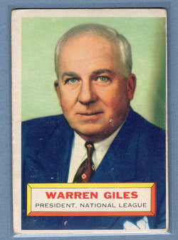 1956 Topps #2 Warren Giles Gray Back (GB) VG-EX  GO460
