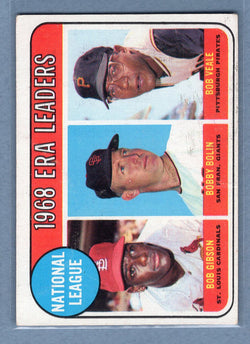 1969 Topps #8 NL ERA Leaders (Gibson) (b) VG  GO501