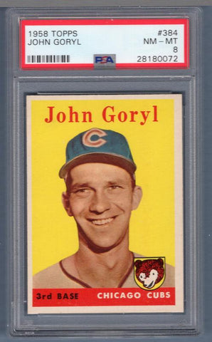1958 Topps #384 John Goryl PSA 8