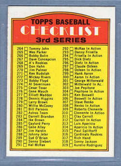1972 Topps #251 3rd Series Checklist (264-394)  (C) EX-MT  GO544