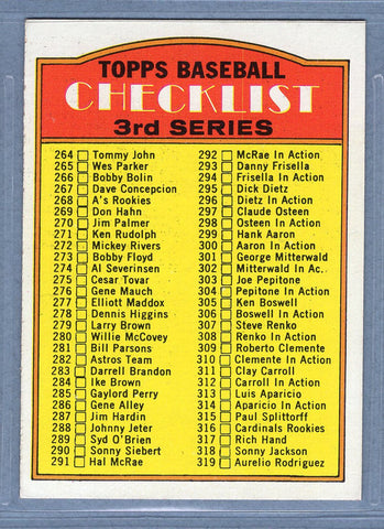1972 Topps #251 3rd Series Checklist (264-394)  (C) EX-MT  GO544