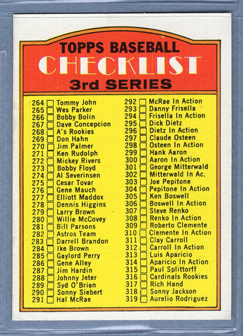 1972 Topps #251 3rd Series Checklist (264-394)  (d) EX-MT  GO544