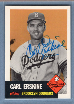 1991 Topps Archives #308 Carl Erskine Autograph Auto signed