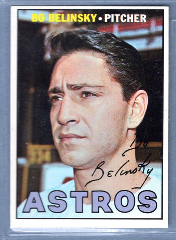 1967 Topps #447 Bo Belinsky (1966 S.D. Stats Line Nearly Gone) EX-MT  GO510
