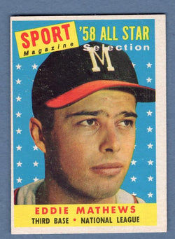 1958 Topps #480 Eddie Mathews All Star (HOF)(2) EX  GO67