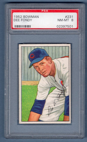 1952 Bowman #231 Dee Fondy (02397501) PSA 8