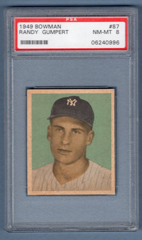 1949 Bowman #87 Randy Gumpert (06240996) PSA 8
