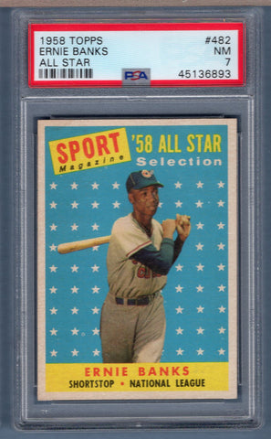 1958 Topps #482 Ernie Banks All Star (45136893) PSA 7