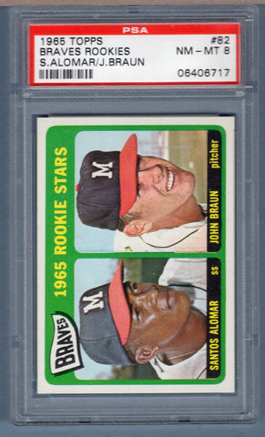1965 Topps #82 Braves Rookies (Alomar) (06406717) PSA 8