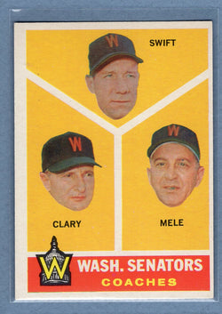 1960 Topps #470 Senators Coaches EX-MT  GO252