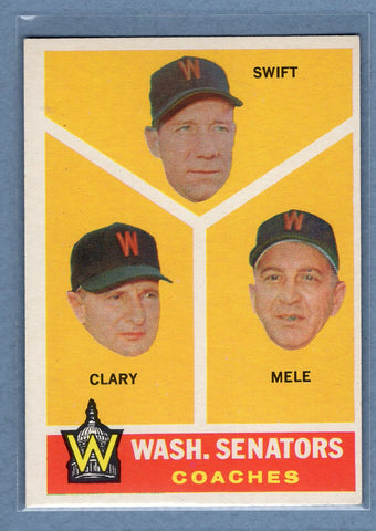 1960 Topps #470 Senators Coaches EX-MT  GO252