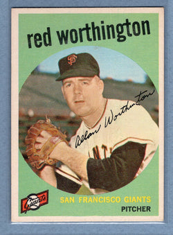 1959 Topps #28 Red Worthington EX-MT  GO42