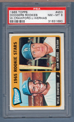1965 Topps #453 Dodgers Rookies (Crawford) (31631680) PSA 8