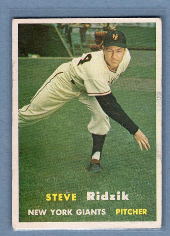 1957 Topps #123 Steve Ridzik (wrinkle) G-VG   GO270