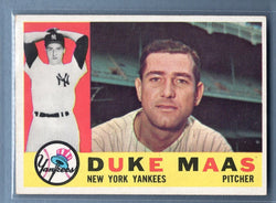 1960 Topps # 421 Duke Maas EX-MT High Grade Set Break